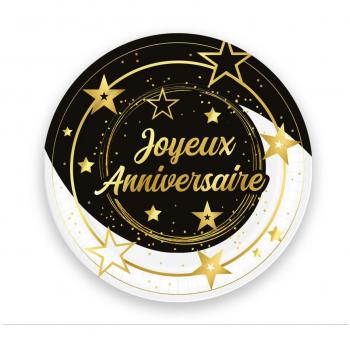 Platos Joyeux Anniversaire de 23 cms