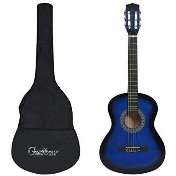 vidaXL 8 Piece Classical Guitar Kid Beginner Set Blue 3/4 36