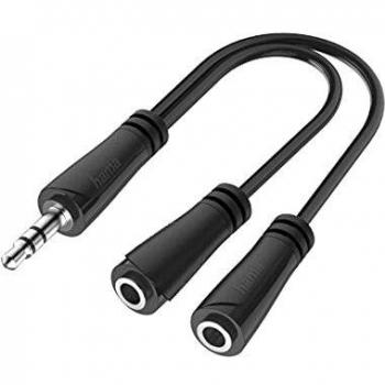 Adaptador de audio Hama Jack 3.5mm - 2X Splitter de auriculares Jack 3.5mm Stereo