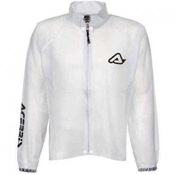 Acerbis Chaqueta Impermeable de Moto Transparent Rain Jacket Pro 3.0 Niño Transparente - Chaqueta de lluvia para niños, color blanco, tamaño 2XL