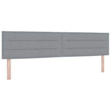 Cabecero LED con luces de tira, gris claro, 200 cm, tela