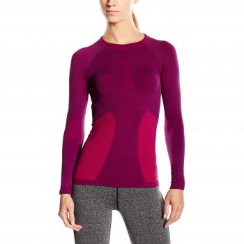 Odlo Shirt Long Sleeve Crew Neck Evolution Warm - Top Interior térmico para Mujer, Color Rosa, Talla XL