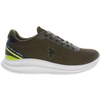 U.S. Polo Assn. Men's Green Polyester Sneakers with Contrasting Details - Size 10 US