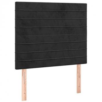 Cabecero con luces LED terciopelo negro 80x5x118/128 cm
