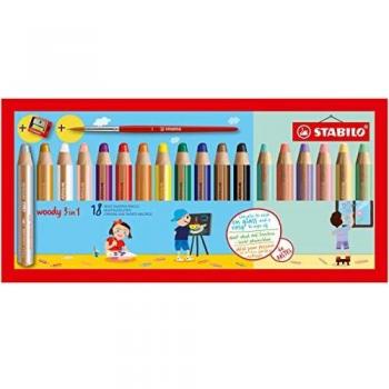 Lápiz de color multitalento STABILO woody 3 en 1- Estuche con 18 colores