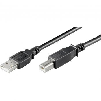 Cable USB 2.0 Microconnect A-B 0,3m Negro - Alta Velocidad