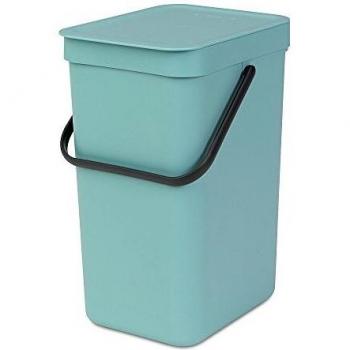Brabantia Sort & Go Cubo de Basura, 12 L, Plástico, Menta, 24.9x20x35 cm