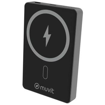 Power Bank Muvit For Change 10000mAh Aluminio MagSafe 15W PD 20W Negro