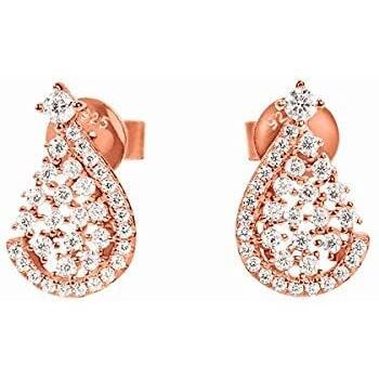 Folli Follie S0351682 Pendientes para Mujer 3E17S038Rc, Oro Rosa, 1.3 cm