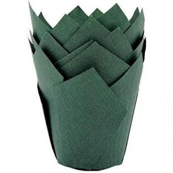 36 Caissettes à Muffin Tulipe Vert Foncé