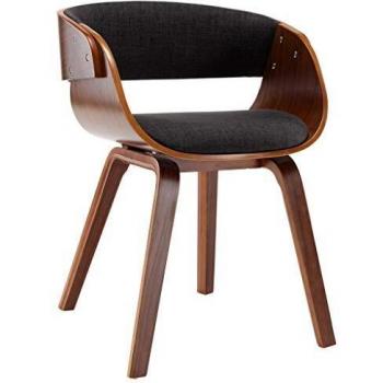 Gray Bent Wood and Fabric Dining Chair