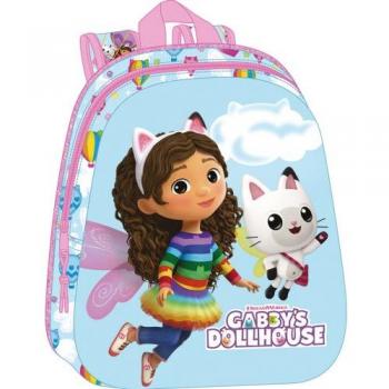 MOCHILA INFANTIL 3D GABBY'S DOLLHOUSE CON DETALLES EN PERGAMINO