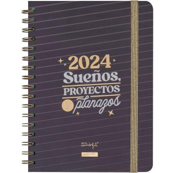 Agenda Mr. Wonderful 2024 Semanal - Sueños, Proyectos y Planazos, Tamaño 15x2x22 cm