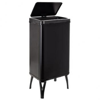Cubo de Basura Inteligente Wellhome 50L - Apertura Automática y Contacto Manual - 35,5x26x83,5 cm - Color Negro