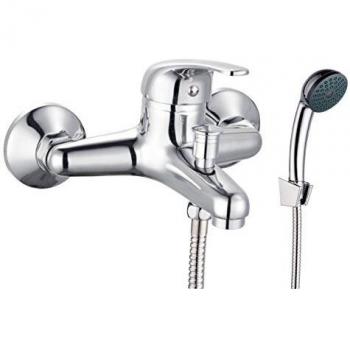 Grifo mezclador monocomando para bañera serie Luna con ducha, cromado