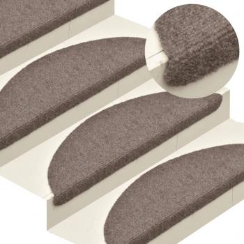 Tapete autoadhesivo para escaleras - 5 piezas - Crema - 56x17x3 cm
