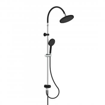 Schütte Set de ducha fija matao rain negro cromado mate