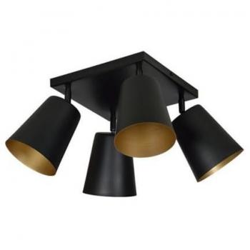 Lámpara de Techo Prism EPIKASA, Acero con Recubrimiento en Polvo, Negro y Oro, 55x30x60 cm