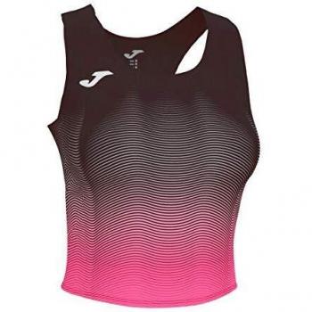 Joma Elite VII Top Running, Niñas, Negro Rosa flúor, 4XS-3XS