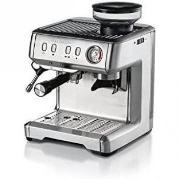 Cafetera Espresso con Molinillo Ariete 1313 - Cafetera espresso con molinillo de café, compatible con monodosis, diseño compacto y elegante, sistema de calentamiento rápido, presión de 15 bares, bandeja cal
