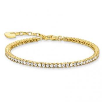 Thomas Sabo Gold Plated Sterling Silver White Zirconia Tennis Bracelet