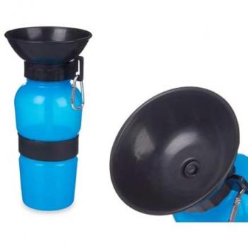 Botella Bebedero de Agua para Perros 500 ml Azul Negro Metal Plástico