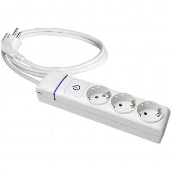 Base múltiple 3 tomas t/tl + interruptor luminoso con cable de 1.5m - Modelo 8013PIL Solera