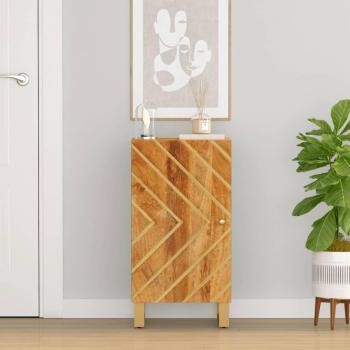Mueble auxiliar de madera maciza de mango marrón/negro, dimensiones 40x33,5x75 cm, ideal como mueble de almacenaje para salón, buffet o armario auxiliar