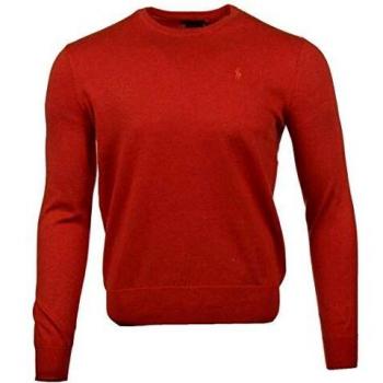 Ralph Lauren Pima - Jersey de Cuello Redondo, Color Naranja Naranja XL