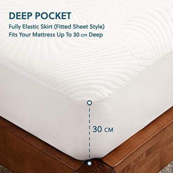 Bedsure Protector Colchon 140x200 Impermeable - Funda Colchon Cama 140 Transpirable y Hipoalergénico, Cubre Colchon Protectora con Esquinas Elásticas de 30cm de Profundidad