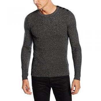Jack & Jones jjprADAM KNIT CREW NECK-Suéter Hombre,    Gris