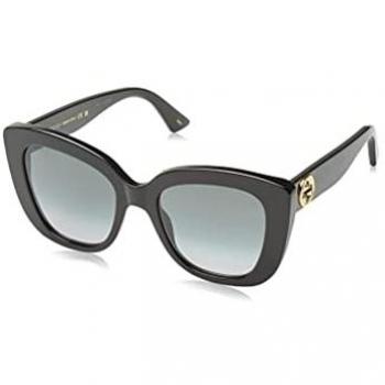 Gucci GG0036SN Havana/Grey Blue Shaded Sunglasses, Brown female, Size: 54 MM