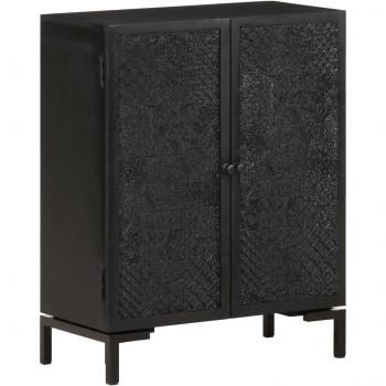 Aparador de madera maciza de mango 60x30x76 cm color negro