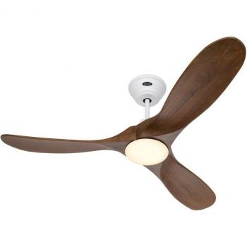 Ventilador de Techo CasaFan Eco Genuino con Luz y Mando, 16W, 122cm, Madera Nogal/Blanco
