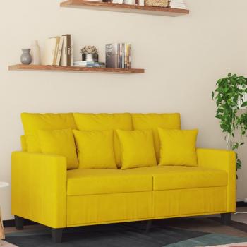Sofá de 2 plazas amarillo de 120 cm en terciopelo Vidaxl