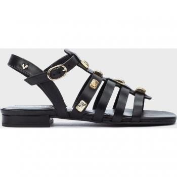 Sandalias planas de mujer de piel con hebilla en color negro Martinelli PALTROW 1699