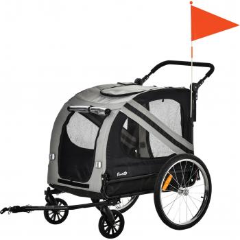 Remolque de Bicicleta para Perros 2 en 1 PawHut