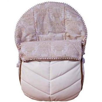 Rosy Fuentes - Saco para Silla de Paseo Universal - 10 x 60 x 50 cm - Fabricado con Materiales de Calidad - Resistente y Duradero - Saco Capazo Bebé - Saco Carrito Bebé - Color Blanco y Camel