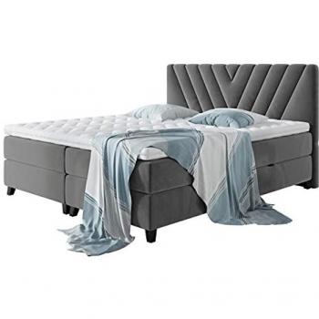 Cama Continental Cleveland 167 Doble Tapiz Gris con Somieres 160x200 cm