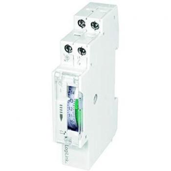 Temporizador Mecánico para Montaje en Carril DIN LogiLink ET0009, Programación 24 Horas, Protección IP20