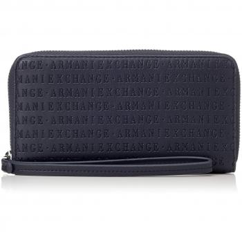 Armani Exchange - Fabric Round Zip, Carteras de mano con asa Mujer, Azul