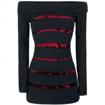 Alchemy England Bats Attack Manga Larga Mujer Negro/Rojo