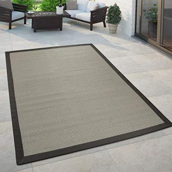 Alfombra Interior y Exterior Monocolor Gris 80x150 cm - Paco Home, Tejido Plano, Moderno, Aspecto Natural