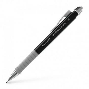 Faber-Castell Apollo Portaminas - Trazo 0.7mm - Agarre Ergonómico - Goma de Borrar Integrada - Cuerpo Color Negro