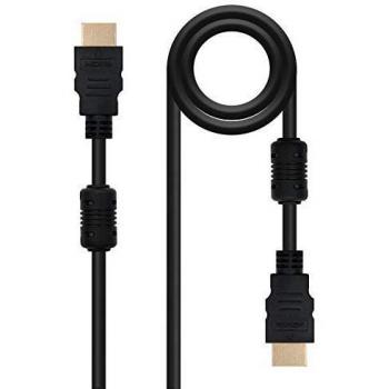 NanoCable 10.15.1810 - Cable HDMI V1.4 de alta velocidad Ethernet con Ferrita / HEC, A/M-A/M, macho-macho, negro, 10mts