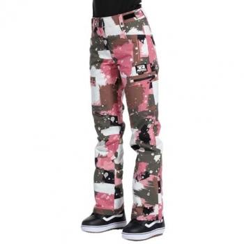 Pantalón largo Rehall NORI-R rosa blanco negro mujer - S, Pantalones Nori-r, Rehall Nori Camo Abstract Rose S Pantalones de Nieve Mujer, camuflaje, M