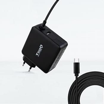 TOOQ TQLC-USBC65PD - Cargador de Portátil con 2 Puertos, 1 Puerto USB-C y un Puerto PD3.0, 65W totales, para Ordenadores portátiles, Tablets y teléfonos móviles, Color Negro