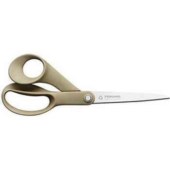 Tijeras Universales Fiskars Recycled 21 cm - Acero Inoxidable y Plástico Reciclado, Destroza y Zurdo