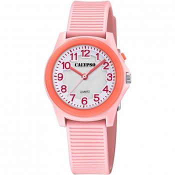 Reloj Infantil Calypso K5823/1 Blanco Junior Collection de Caucho Rosa