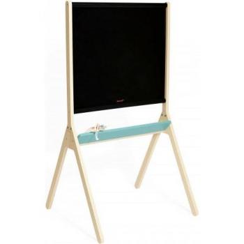 Pizarra Reversible Magnética Janod J09638 con superficie de escritura blanca y negra, incluye imanes y accesorios para dibujar, fácil de girar, ideal para niños